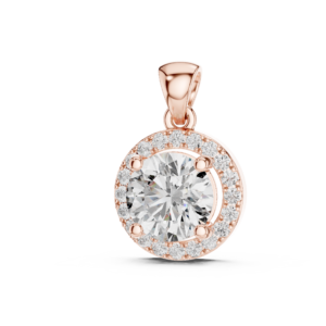 1.20 Cts Round Cut Certified Lab Grown Diamond Gold Pendant PD-002