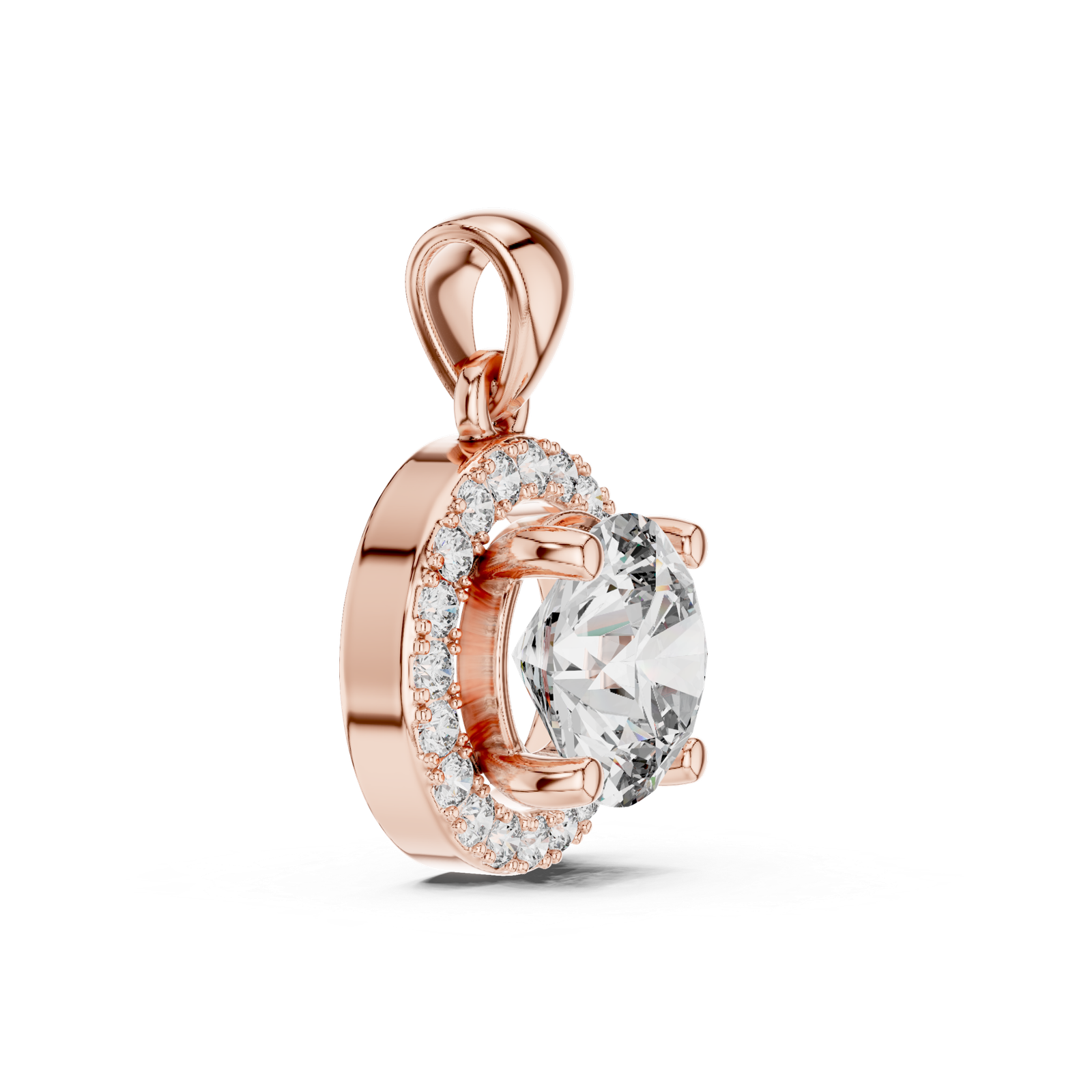 1.20 Cts Round Cut Certified Lab Grown Diamond Gold Pendant PD-002