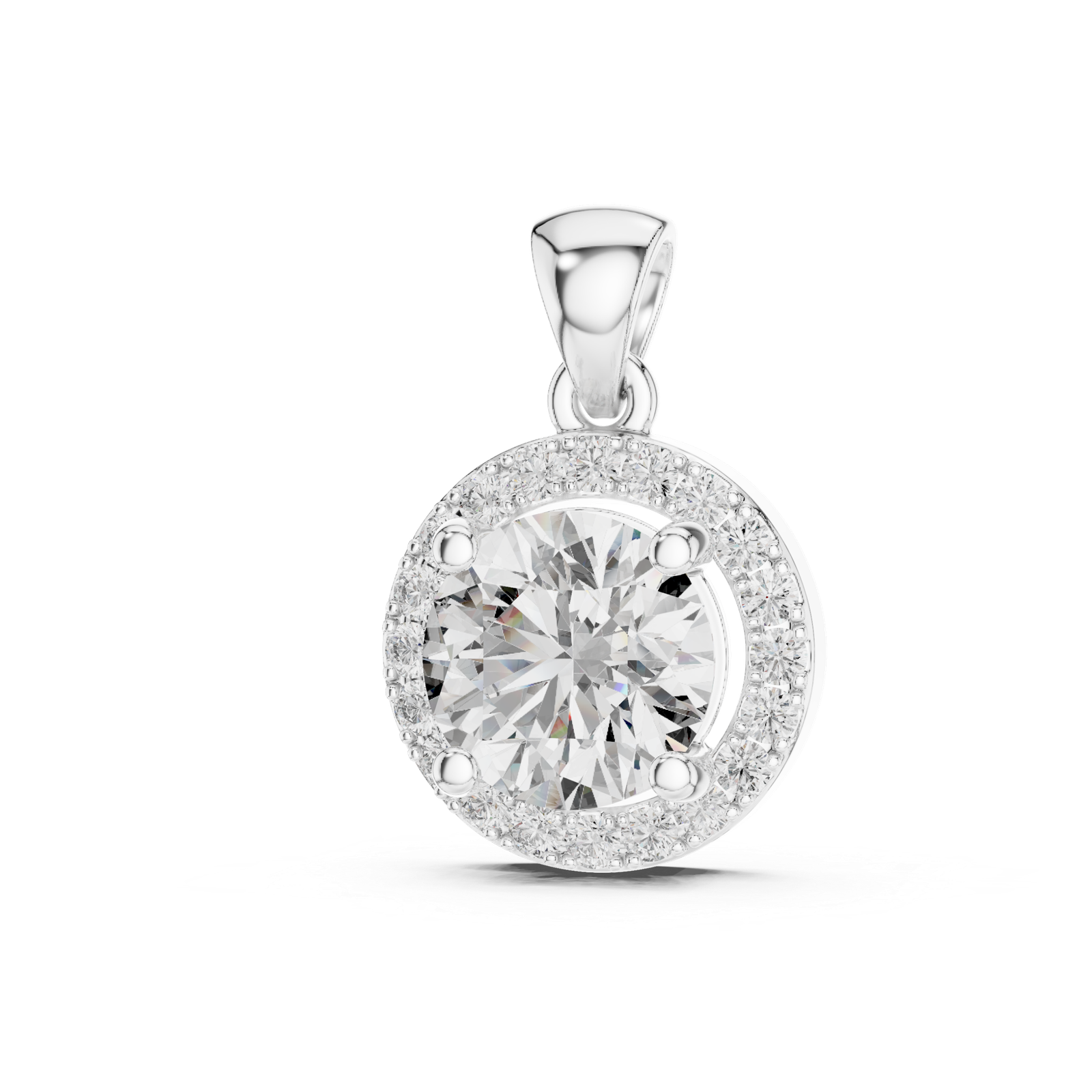 1.20 Cts Round Cut Certified Lab Grown Diamond Gold Pendant PD-002