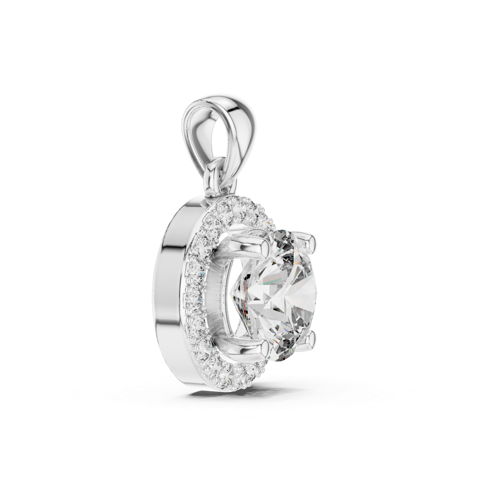 1.20 Cts Round Cut Certified Lab Grown Diamond Gold Pendant PD-002