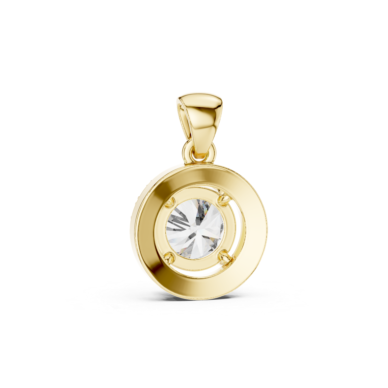 1.20 Cts Round Cut Certified Lab Grown Diamond Gold Pendant PD-002