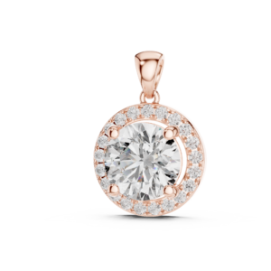 3.22 Cts Round Cut Certified Lab Grown Diamond Gold Pendant PD-003