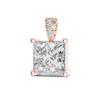 0.043 Cts Princess Cut Certified Lab Grown Diamond Gold Pendant PD-004