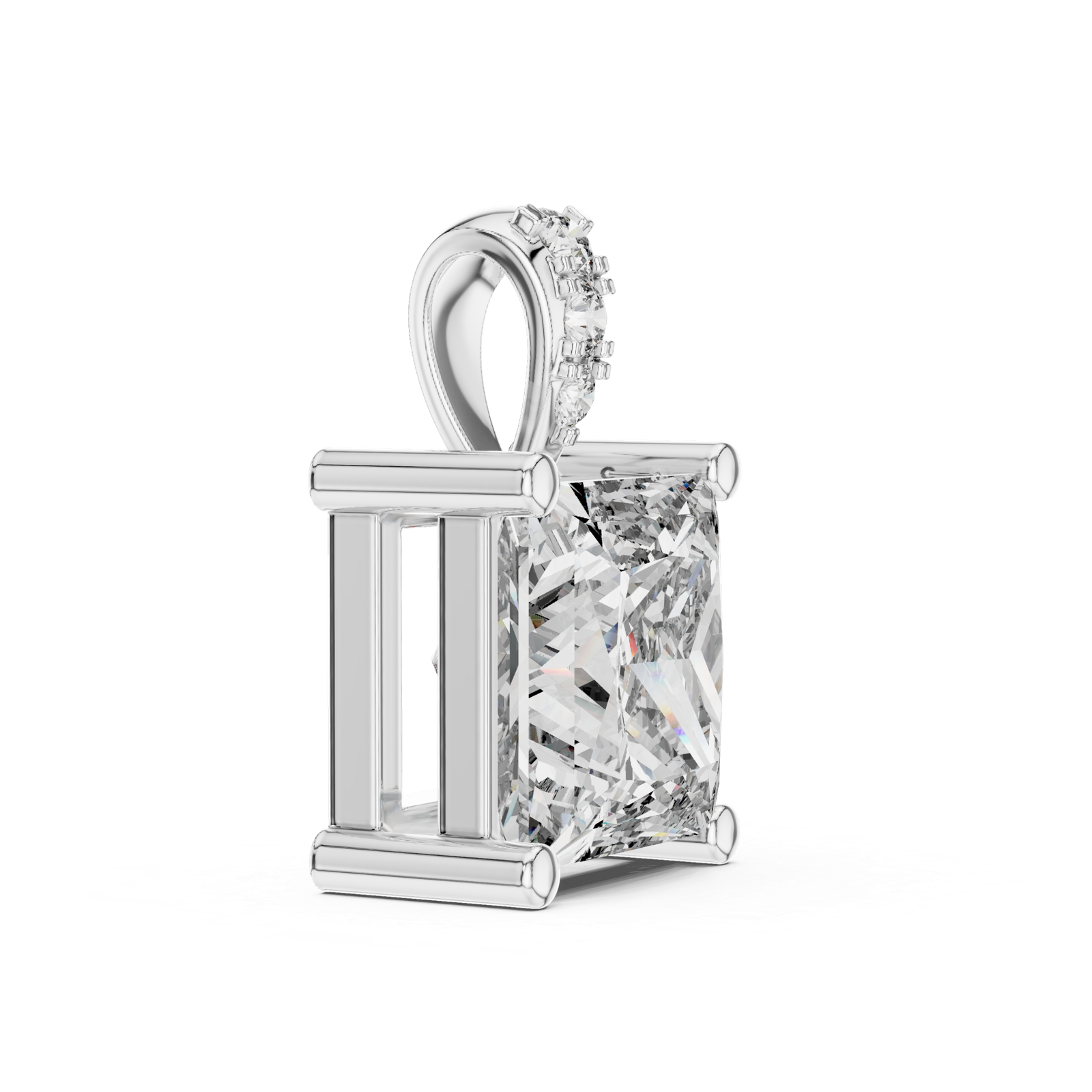 0.043 Cts Princess Cut Certified Lab Grown Diamond Gold Pendant PD-004