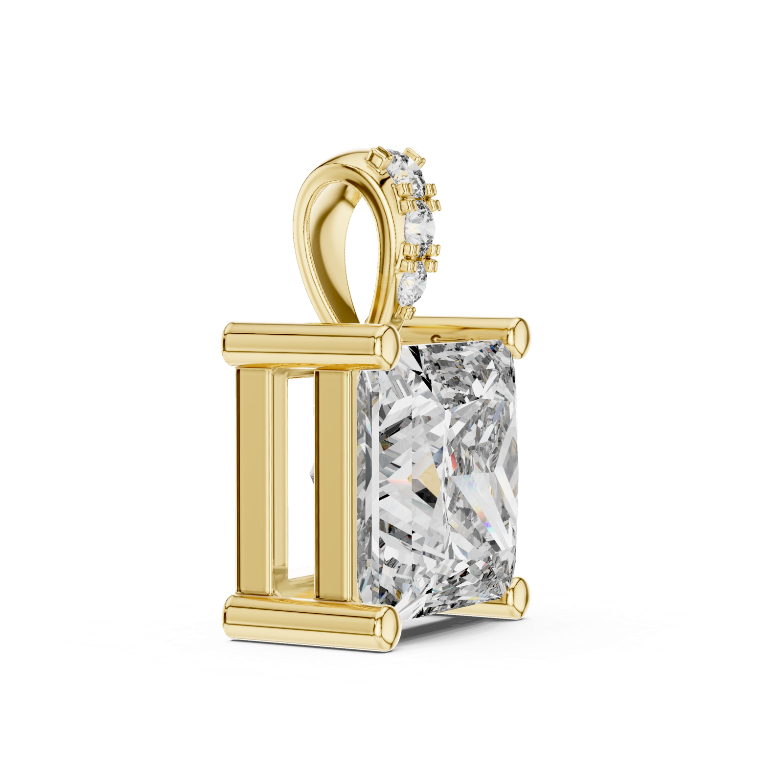 0.043 Cts Princess Cut Certified Lab Grown Diamond Gold Pendant PD-004