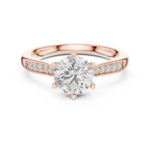 1.26 Cts Round Cut Certified Lab Grown Gold Diamond Ring LR-01L(37)