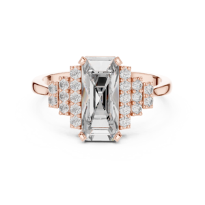 2.04 Cts Emerald Cut Certified Lab Grown Gold Diamond Ring LR-01L(39)