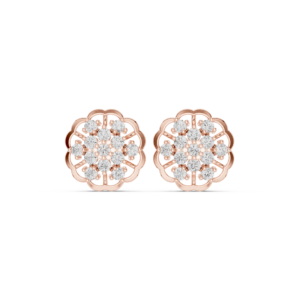 0.91 Cts Round Cut Lab Grown Diamond Gold Earrings ER-10001