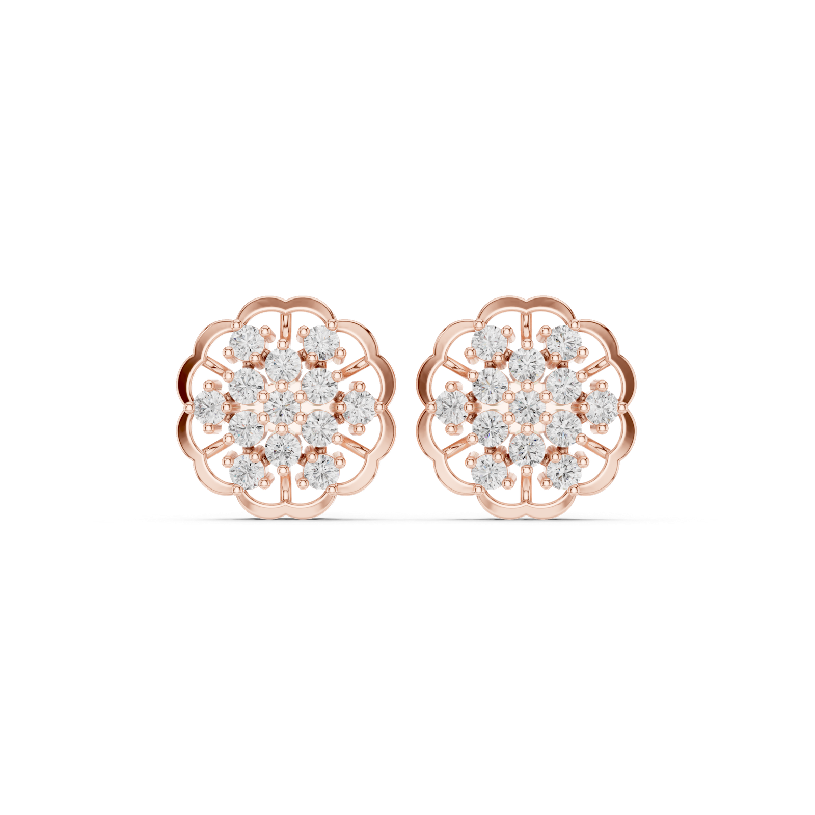 0.91 Cts Round Cut Lab Grown Diamond Gold Earrings ER-10001