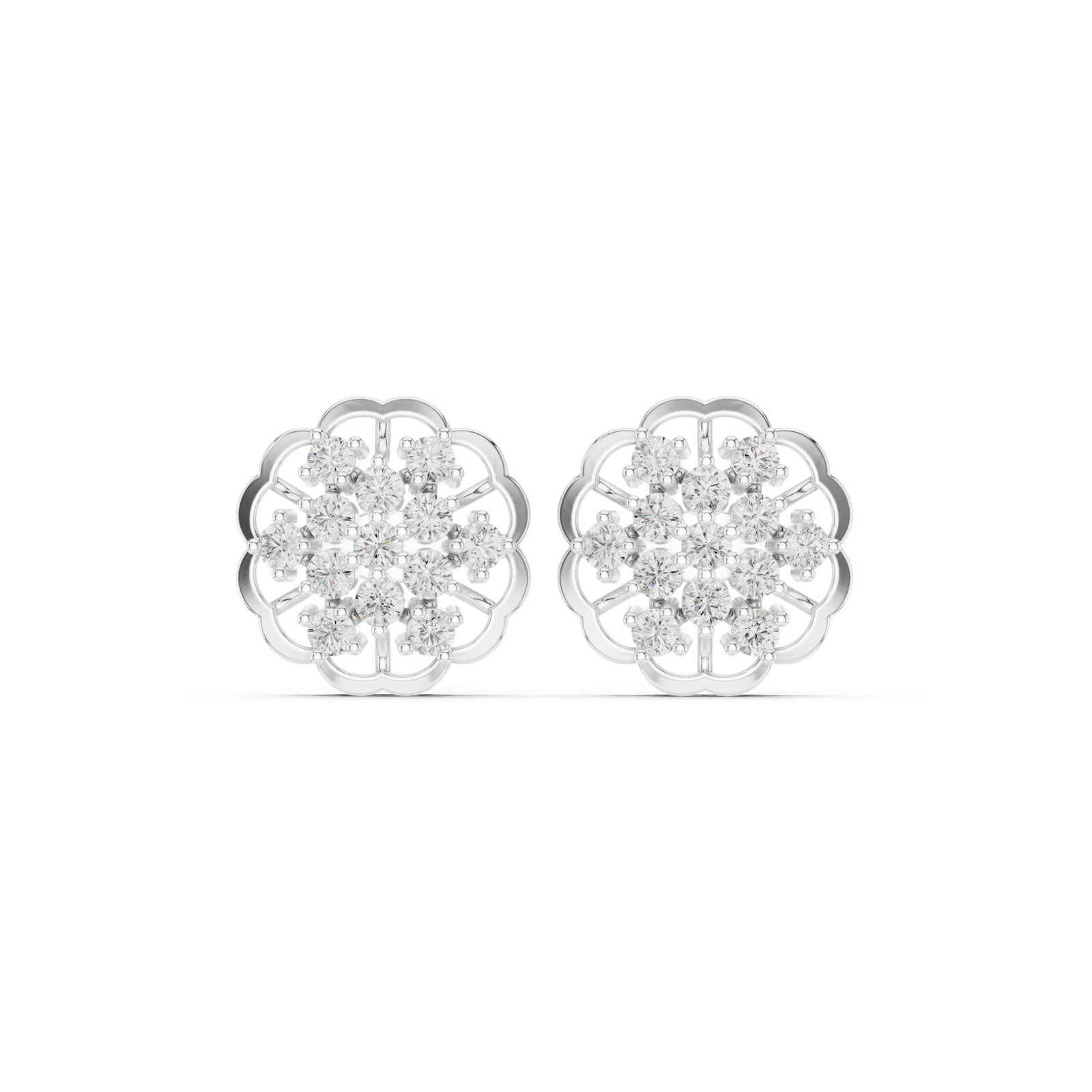 0.91 Cts Round Cut Lab Grown Diamond Gold Earrings ER-10001