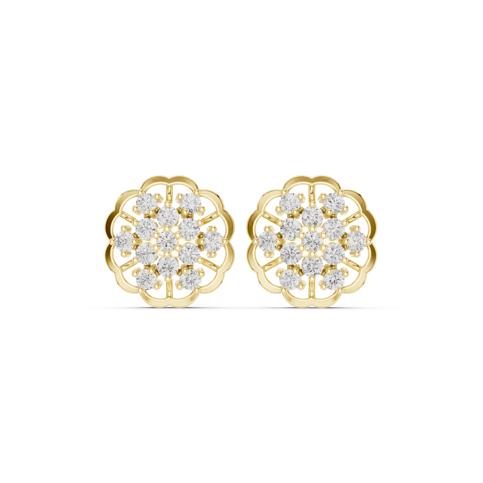 0.91 Cts Round Cut Lab Grown Diamond Gold Earrings ER-10001