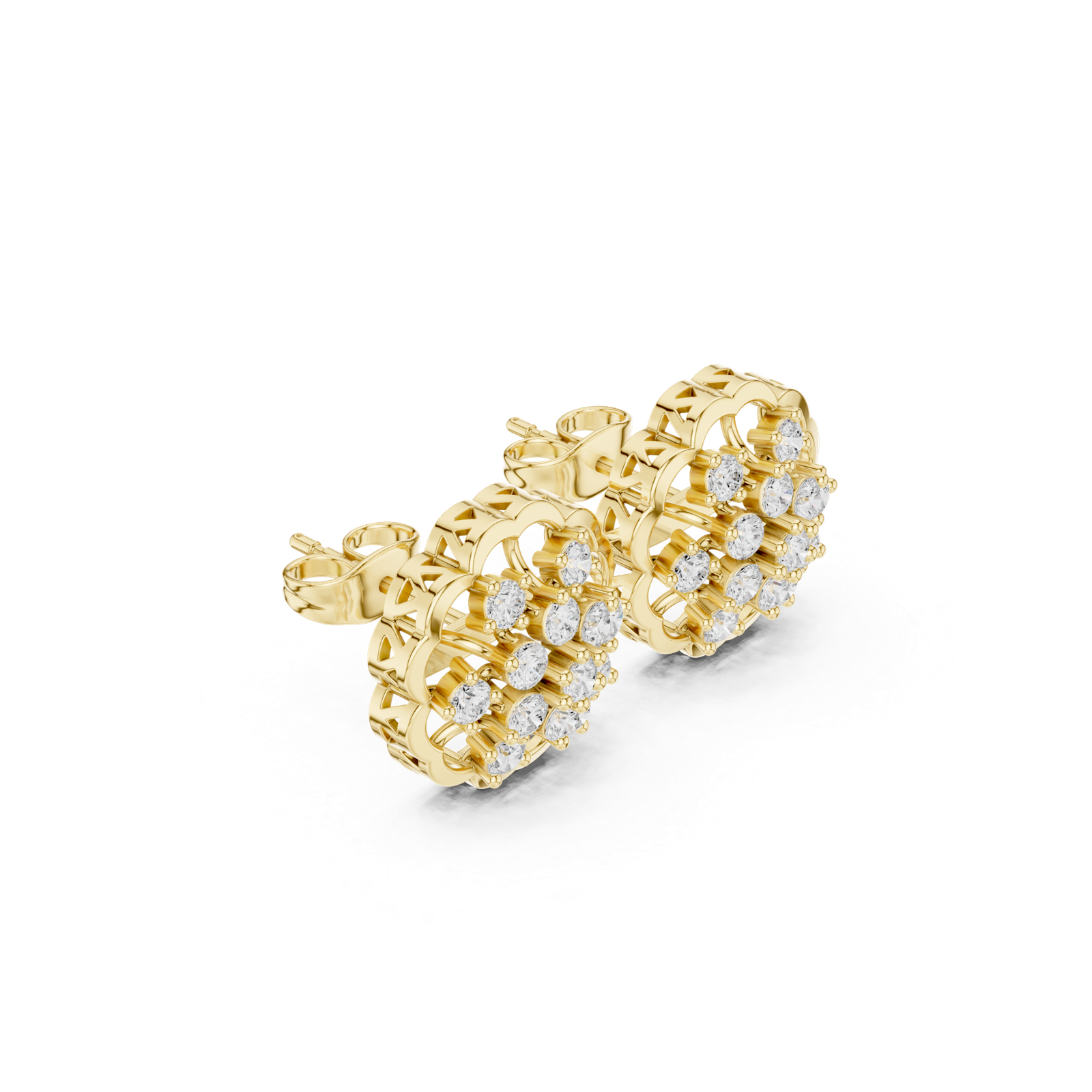 0.91 Cts Round Cut Lab Grown Diamond Gold Earrings ER-10001
