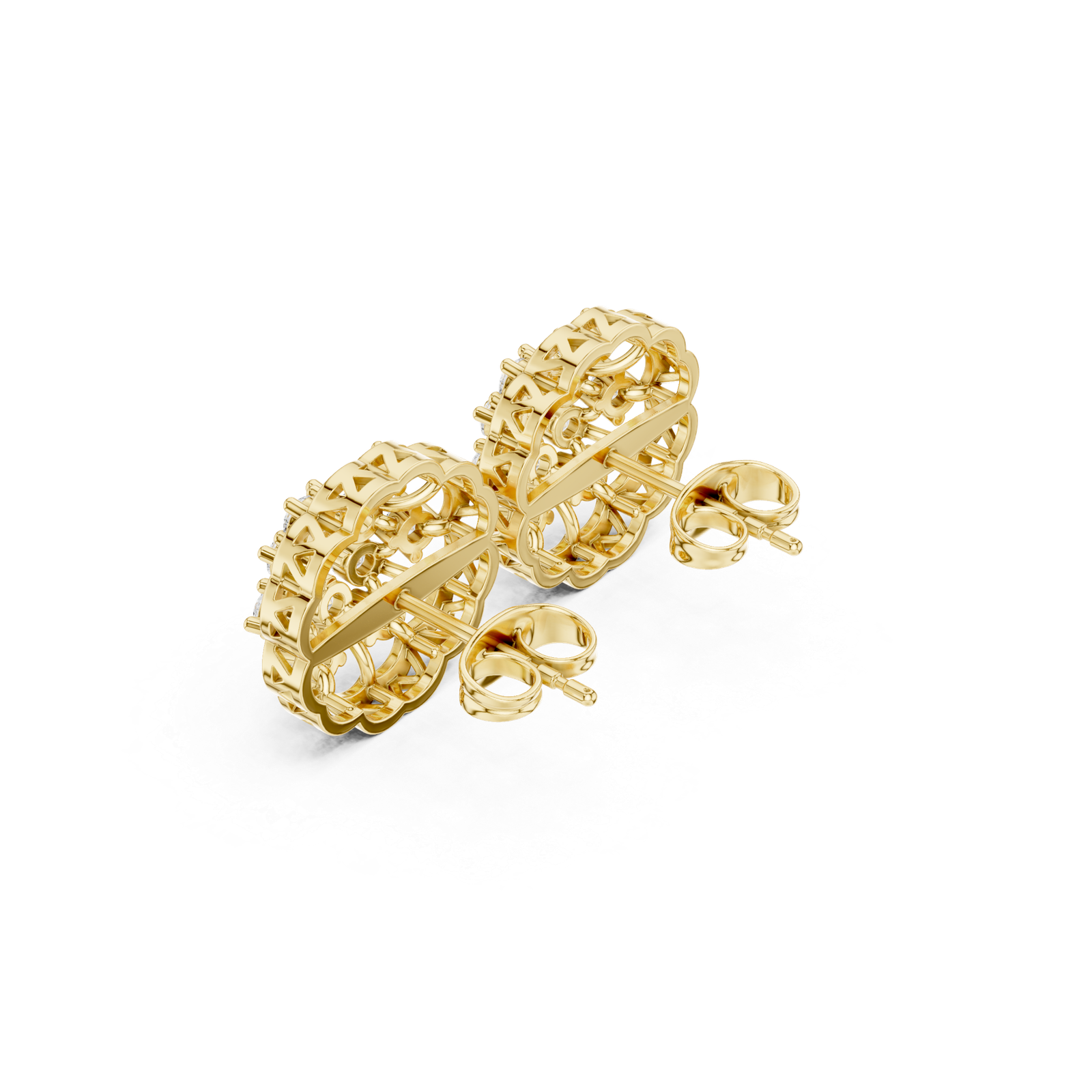 Certified Lab Grown Diamond Earrings | 0.91 Cts Round Cut Gold ER-10001 - Image 9