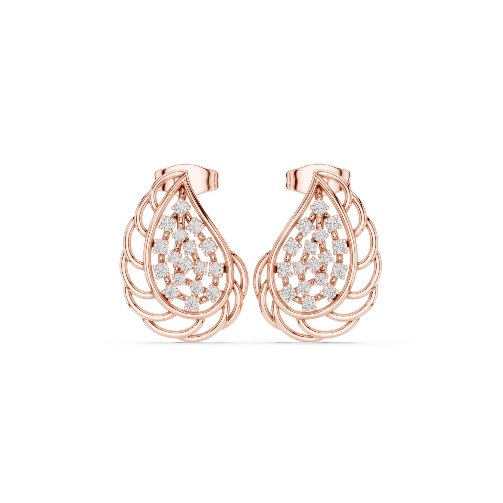 0.28 Cts Round Cut Lab Grown Diamond Gold Earrings ER-10002
