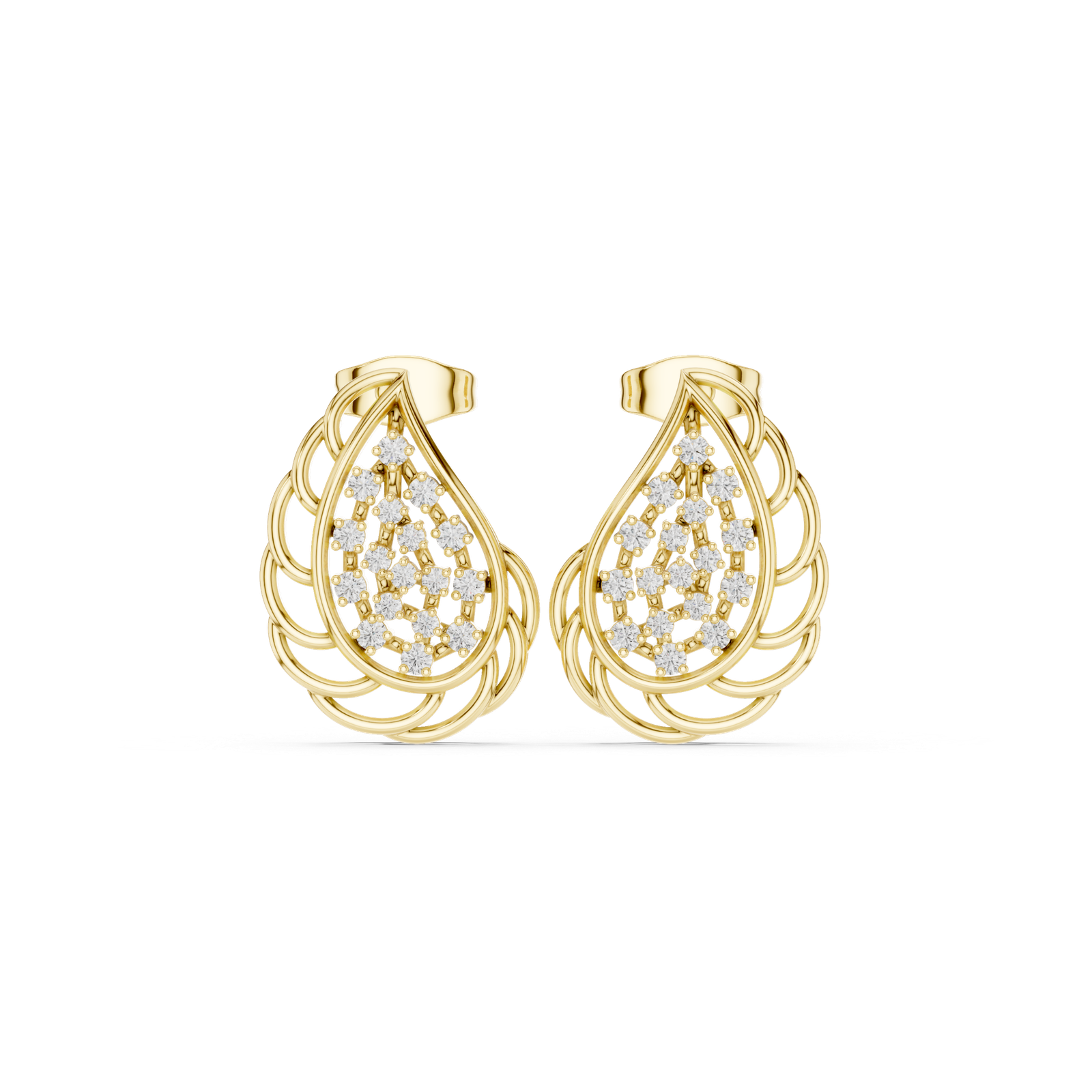 0.28 Cts Round Cut Lab Grown Diamond Gold Earrings ER-10002