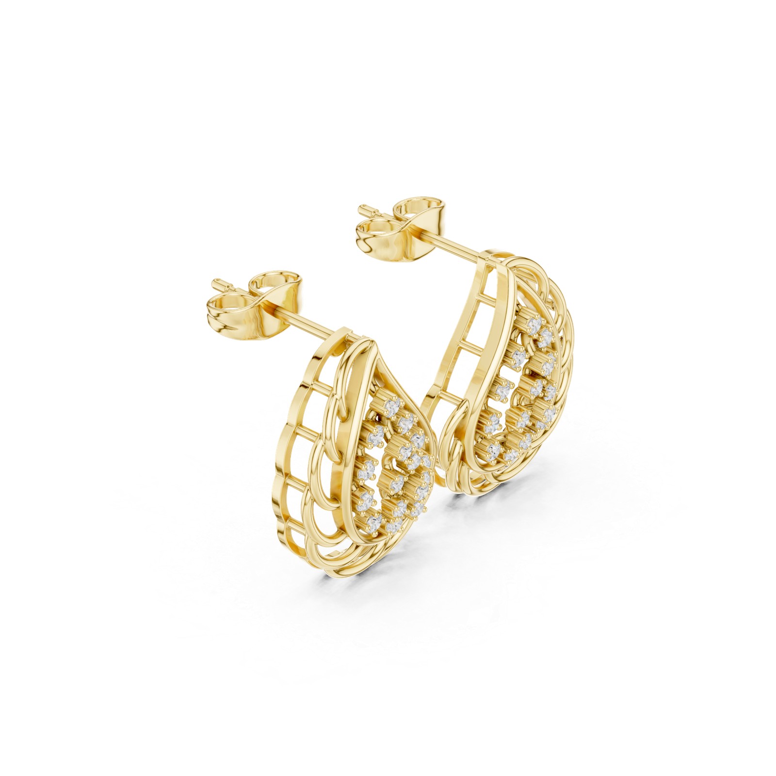 0.28 Cts Round Cut Lab Grown Diamond Gold Earrings ER-10002