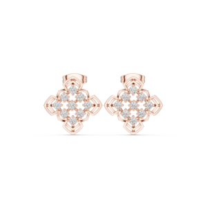 0.63 Cts Round Cut Lab Grown Diamond Gold Earrings ER-10004