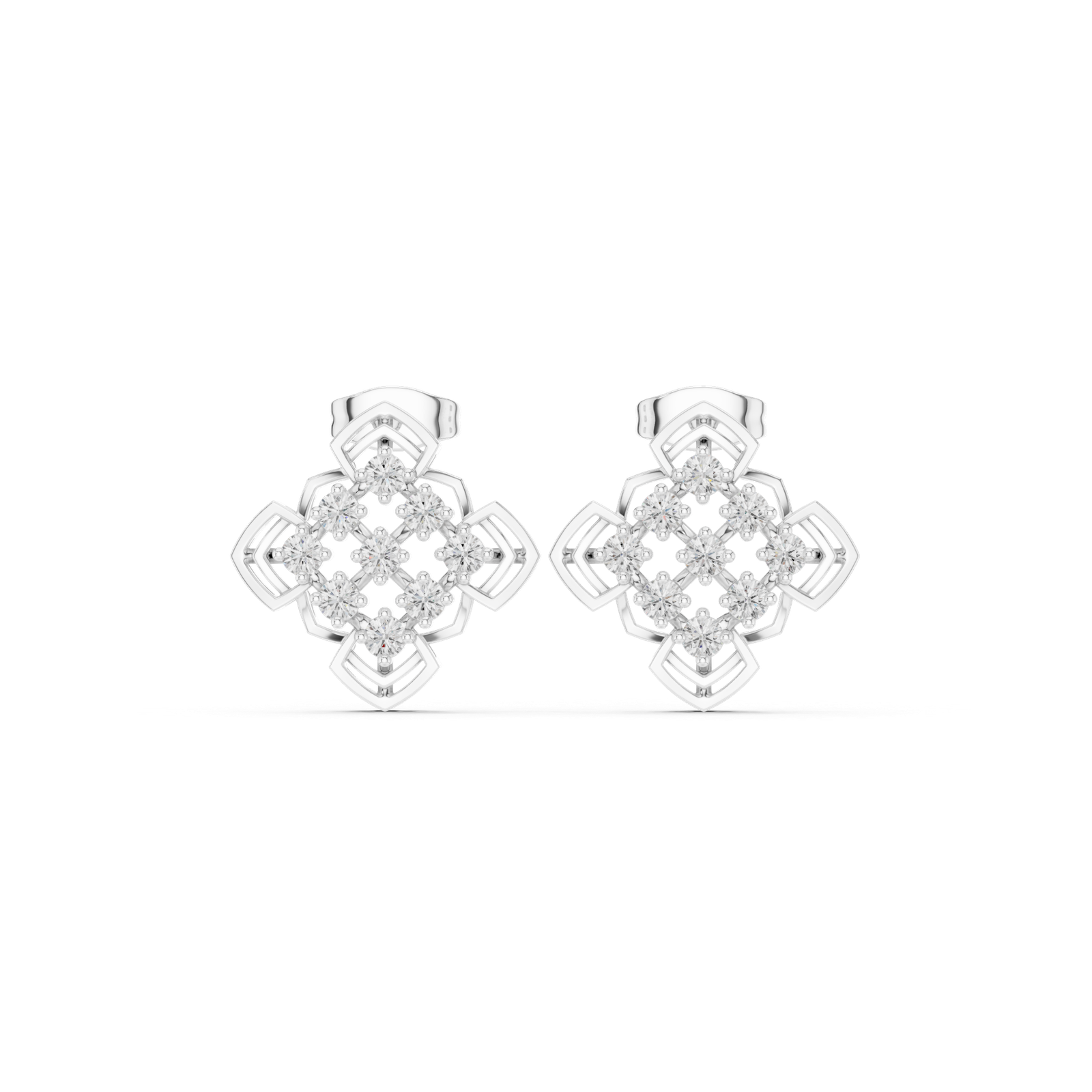 0.63 Cts Round Cut Lab Grown Diamond Gold Earrings ER-10004
