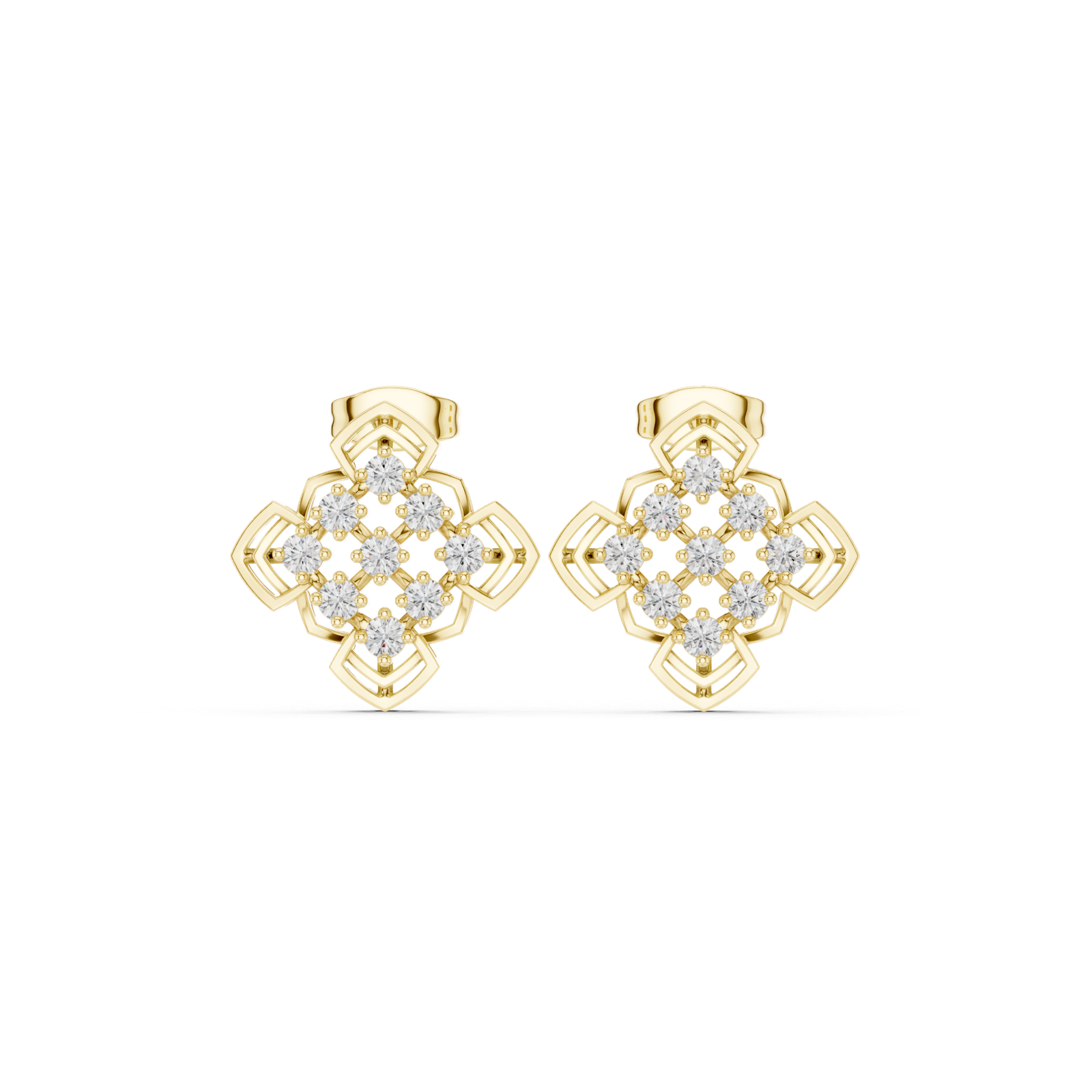0.63 Cts Round Cut Lab Grown Diamond Gold Earrings ER-10004
