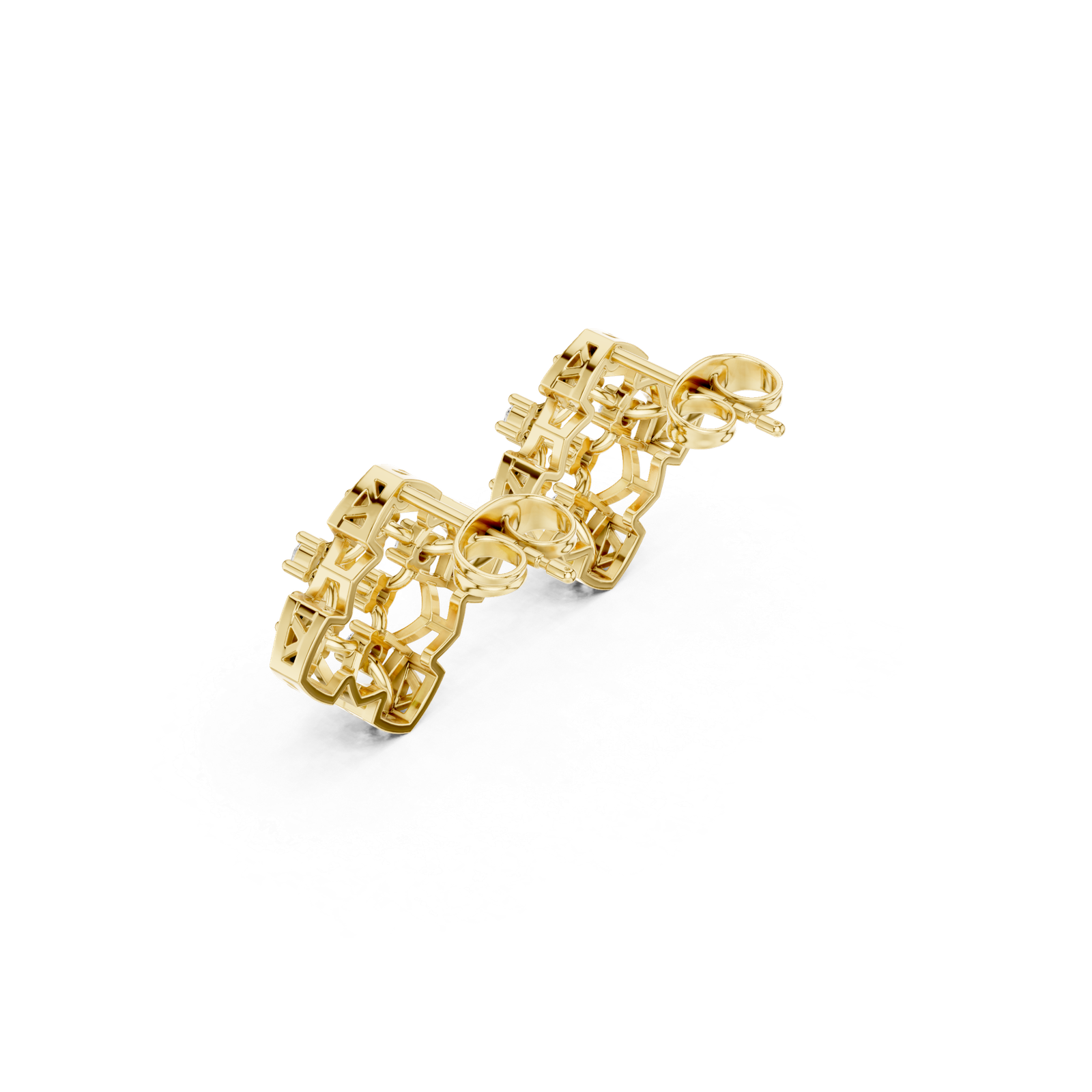 0.63 Cts Round Cut Lab Grown Diamond Gold Earrings ER-10004