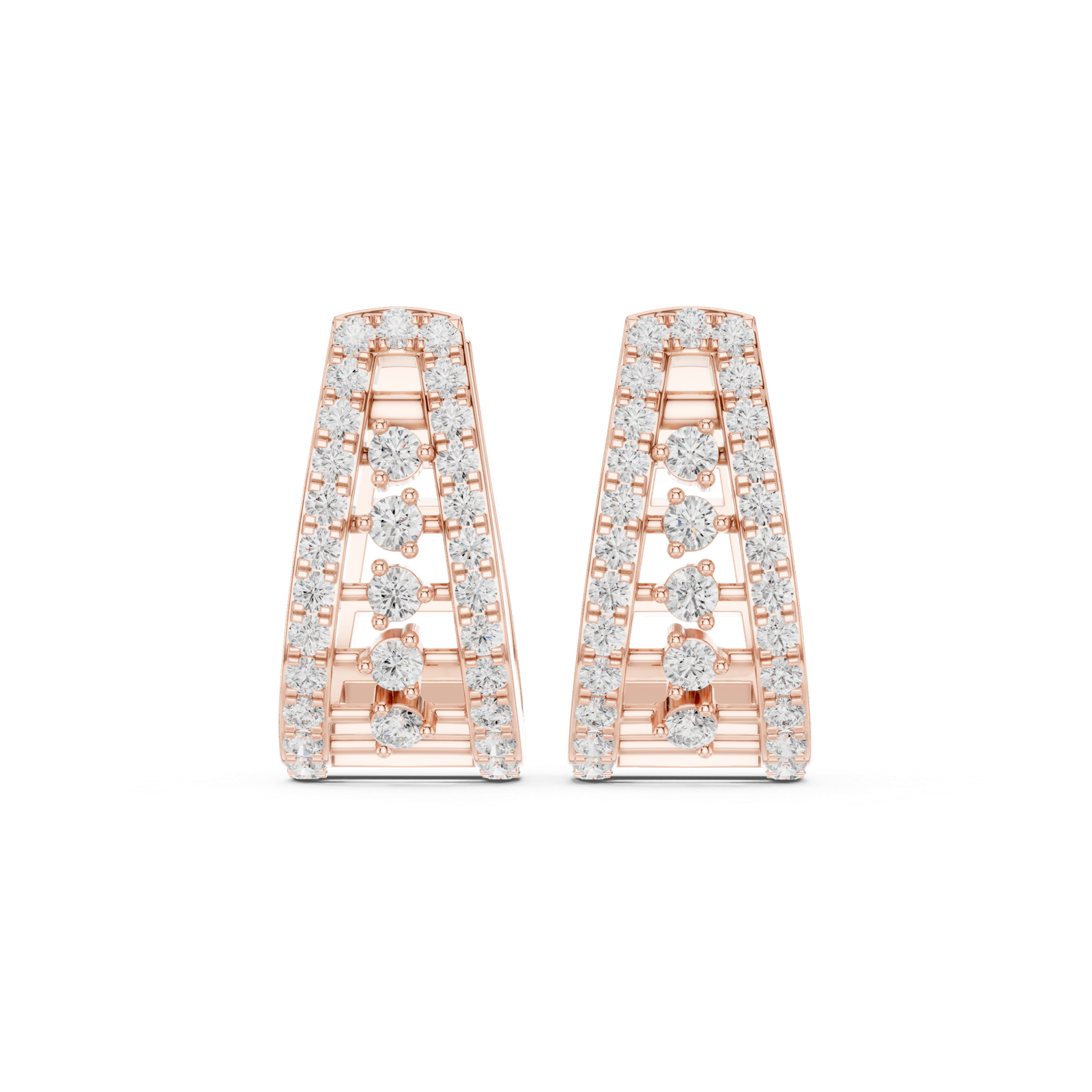 0.52 Cts Round Cut Lab Grown Diamond Gold Earrings ER-10009