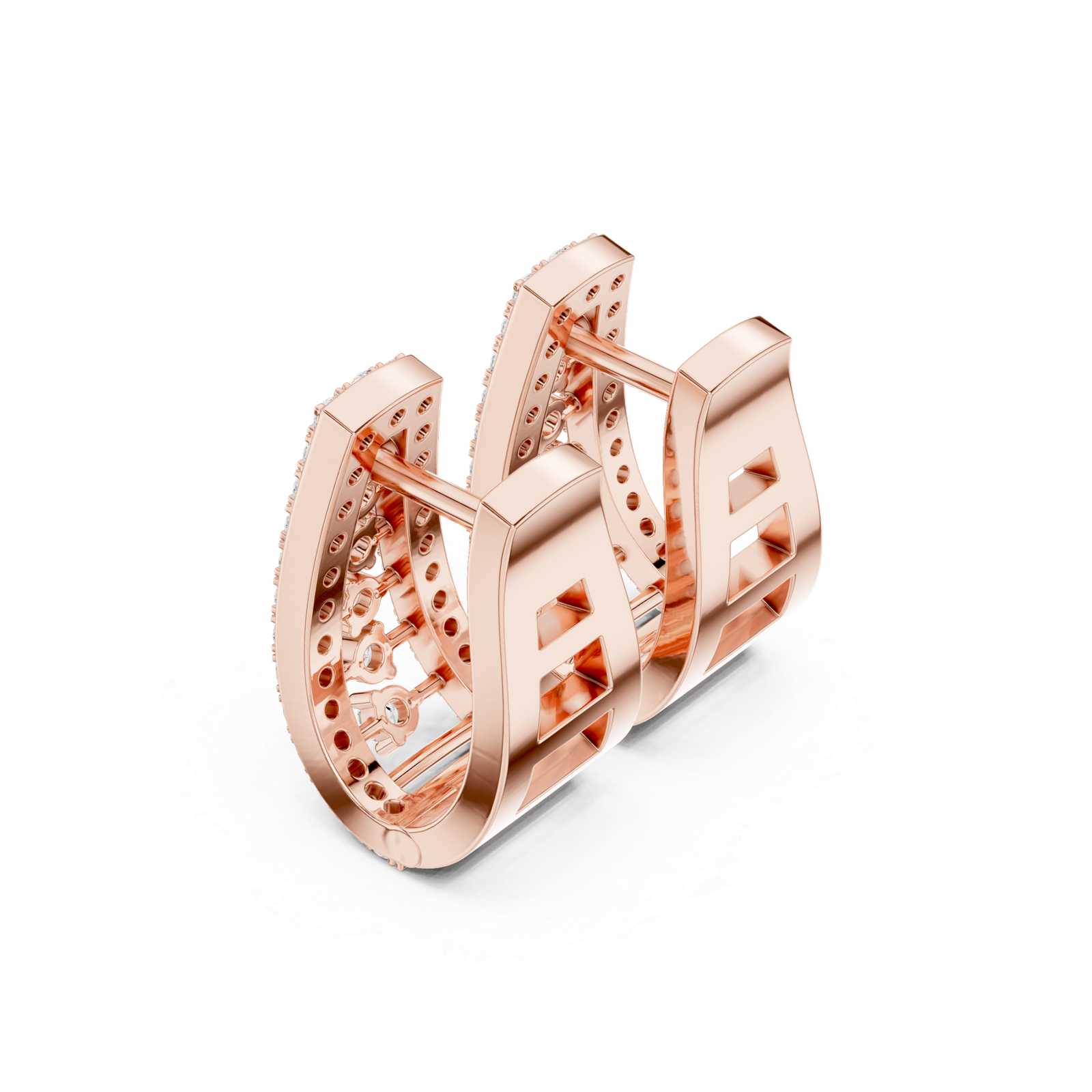 0.52 Cts Round Cut Lab Grown Diamond Gold Earrings ER-10009