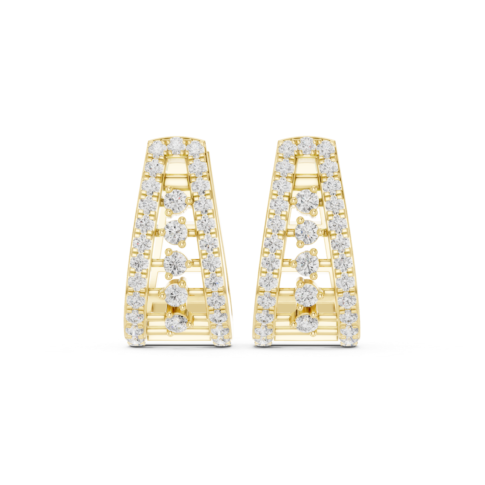 0.52 Cts Round Cut Lab Grown Diamond Gold Earrings ER-10009
