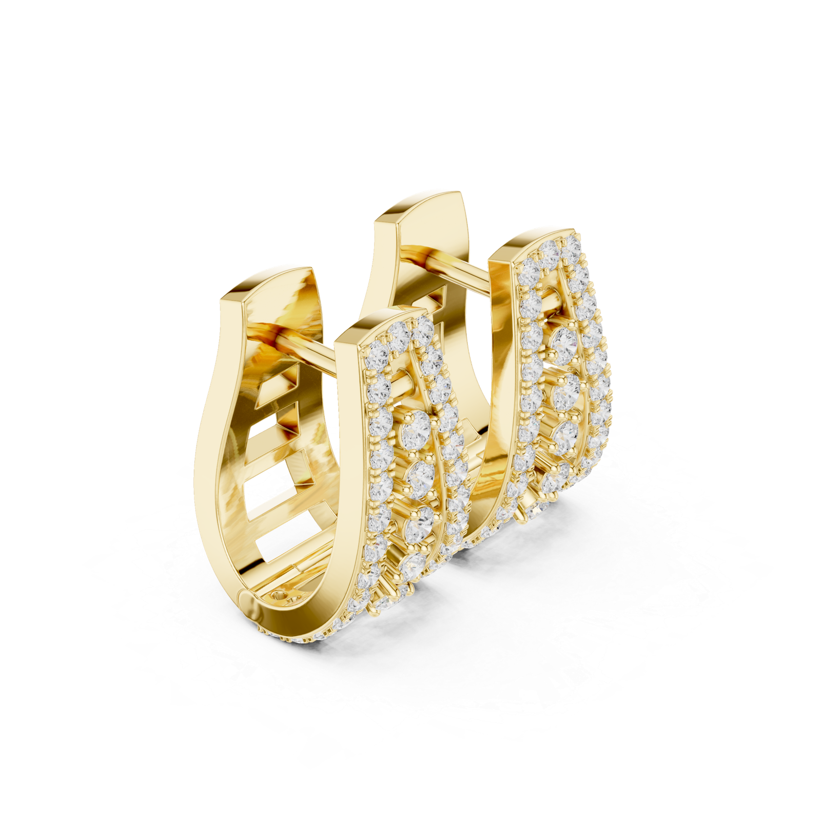 0.52 Cts Round Cut Lab Grown Diamond Gold Earrings ER-10009