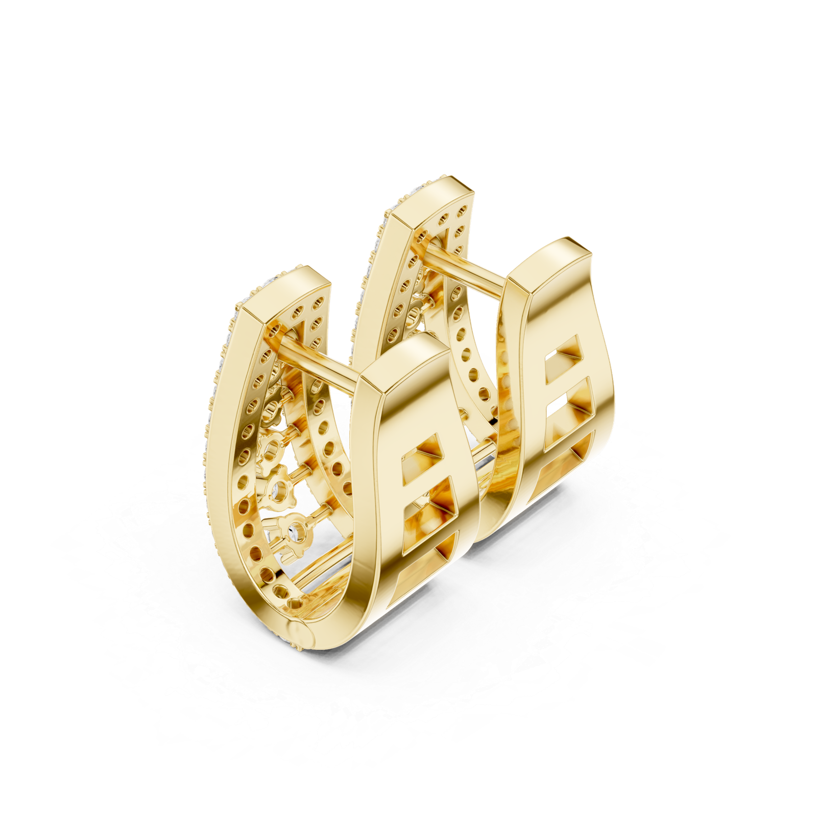 0.52 Cts Round Cut Lab Grown Diamond Gold Earrings ER-10009