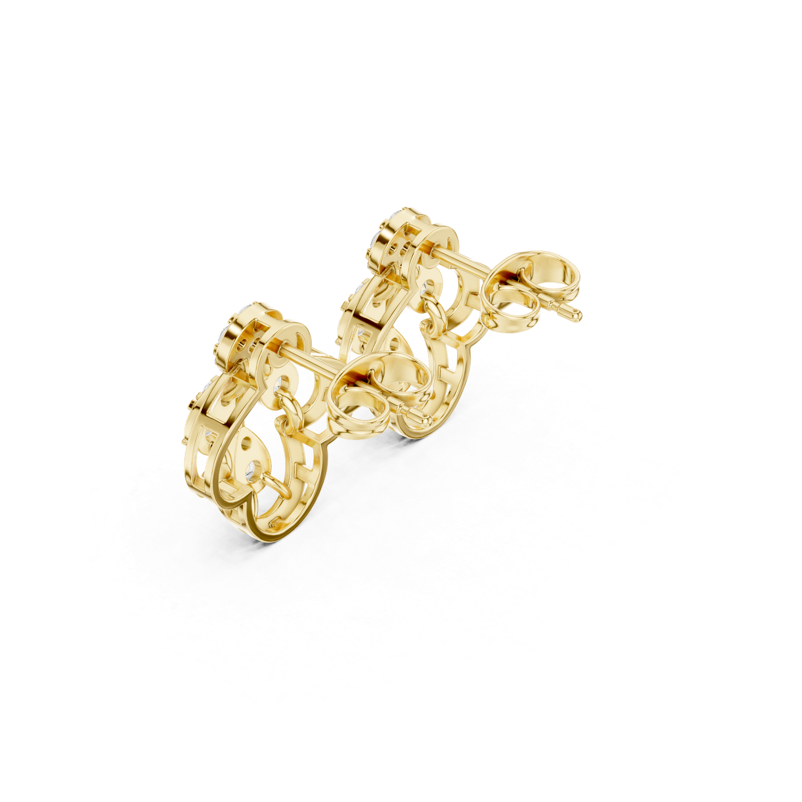 0.55 Cts Round Cut Lab Grown Diamond Gold Earrings ER-10010