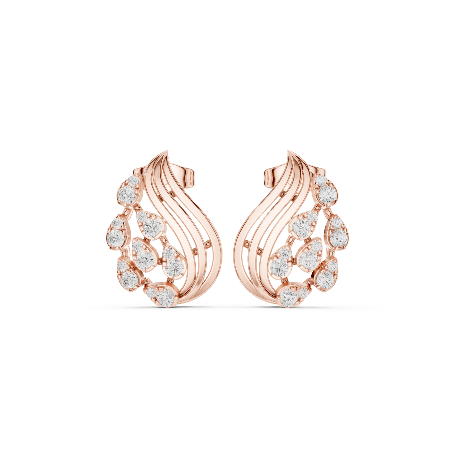 0.50 Cts Round Cut Lab Grown Diamond Gold Earrings ER-10013