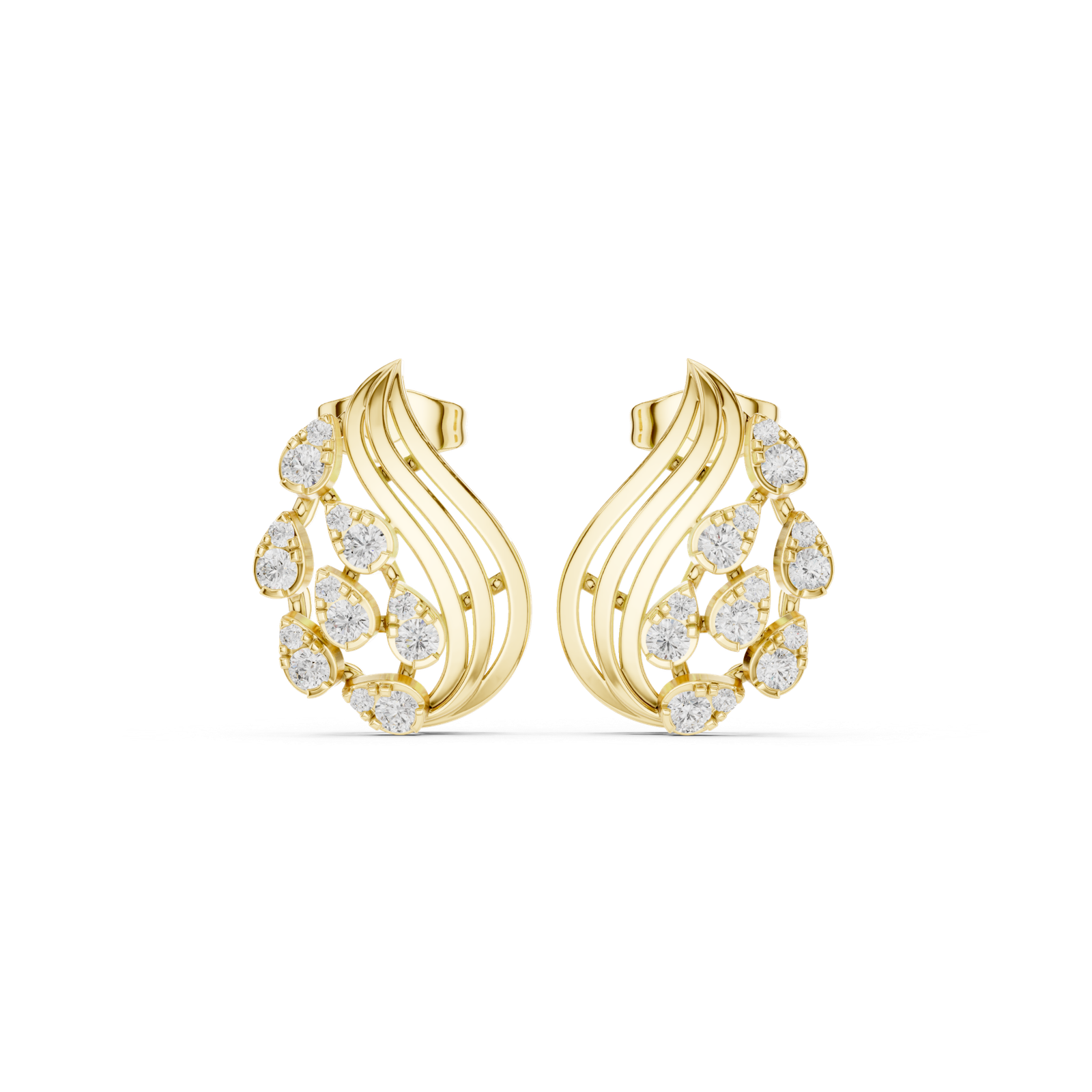 0.50 Cts Round Cut Lab Grown Diamond Gold Earrings ER-10013