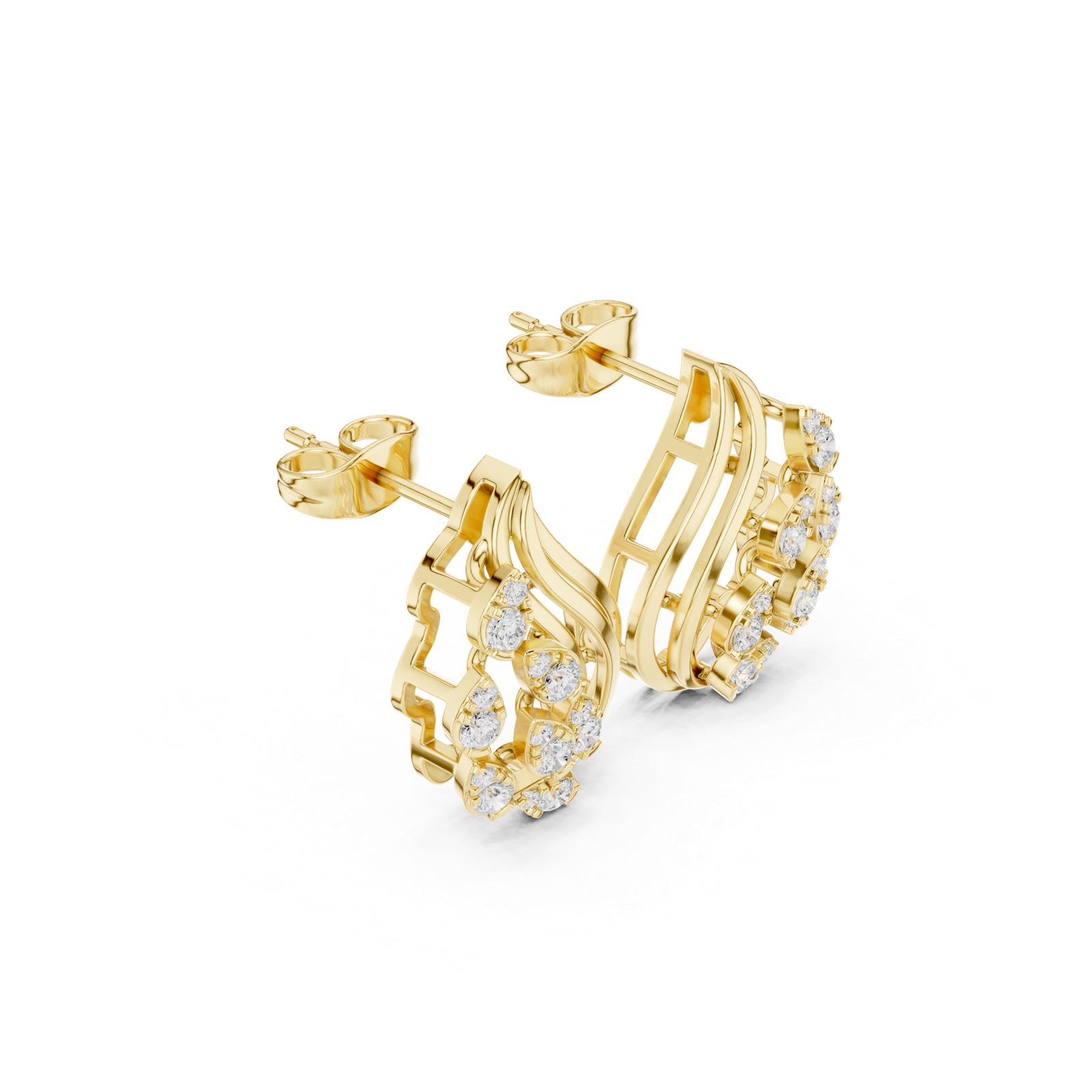 0.50 Cts Round Cut Lab Grown Diamond Gold Earrings ER-10013