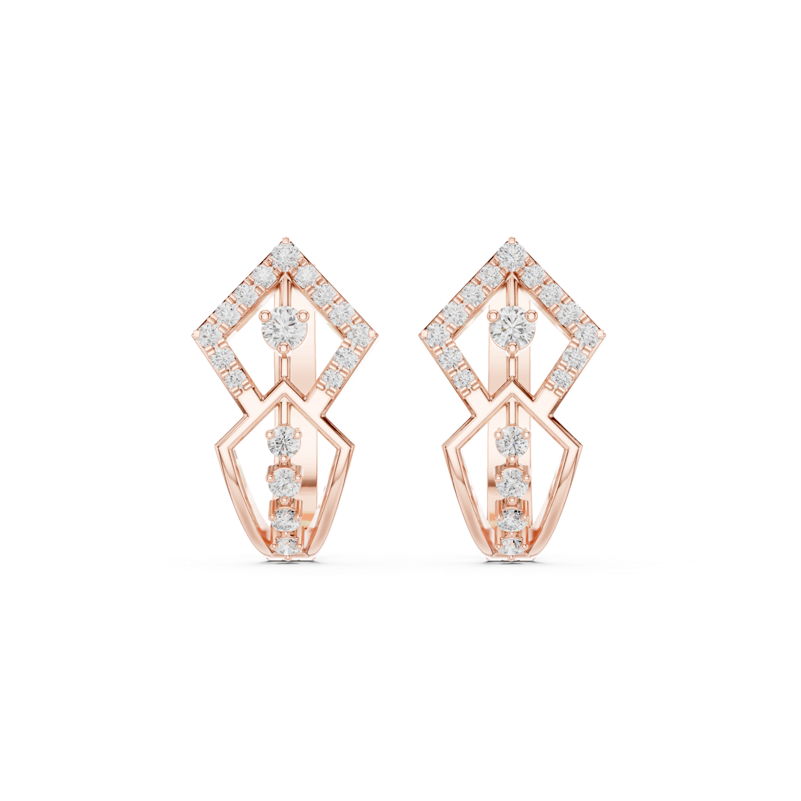 0.31 Cts Round Cut Lab Grown Gold Diamond Earrings Tops ER-10014