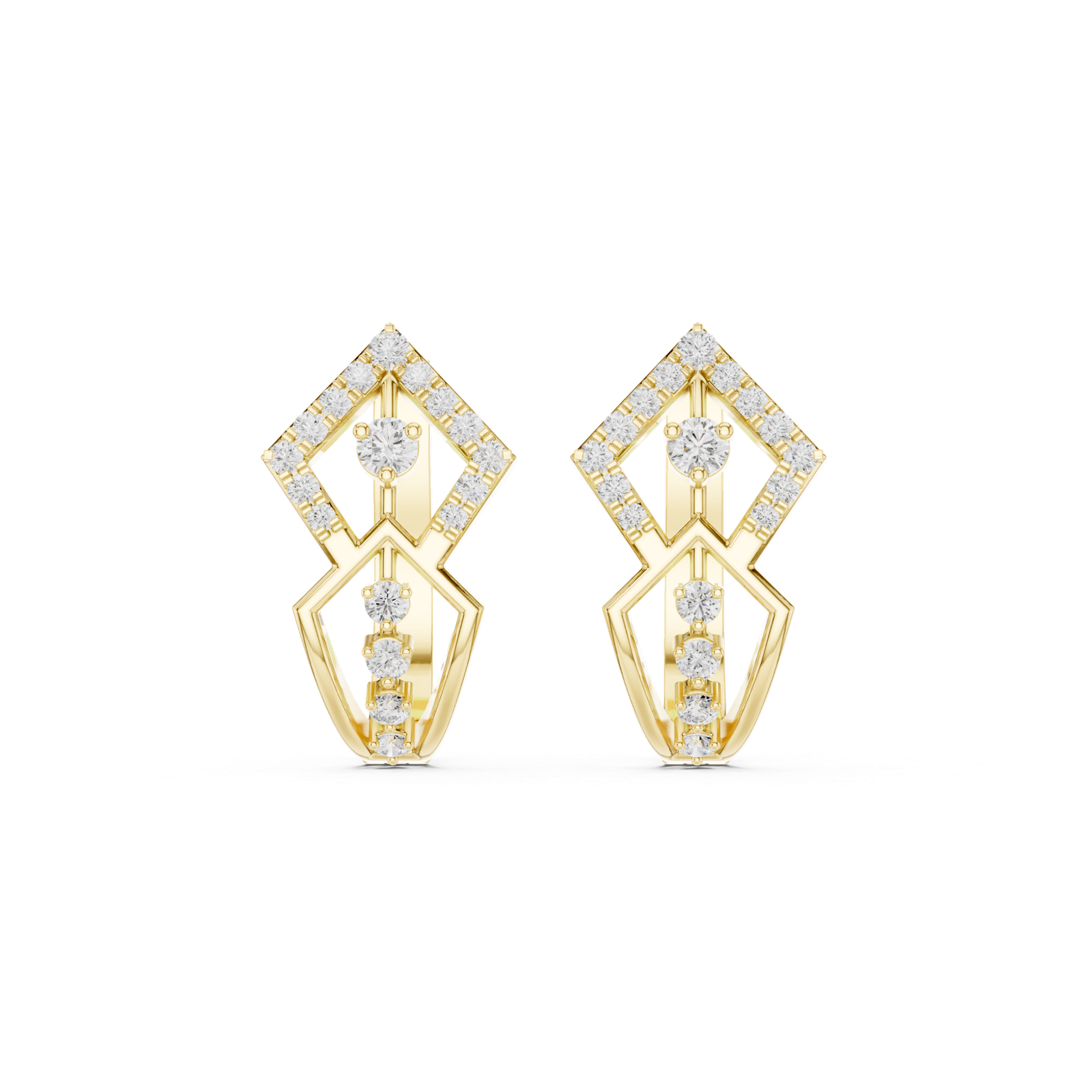 0.31 Cts Round Cut Lab Grown Gold Diamond Earrings Tops ER-10014
