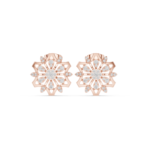 Certified Lab Grown Diamond Gold Earring 0.66 Cts Round Cut ER-10016