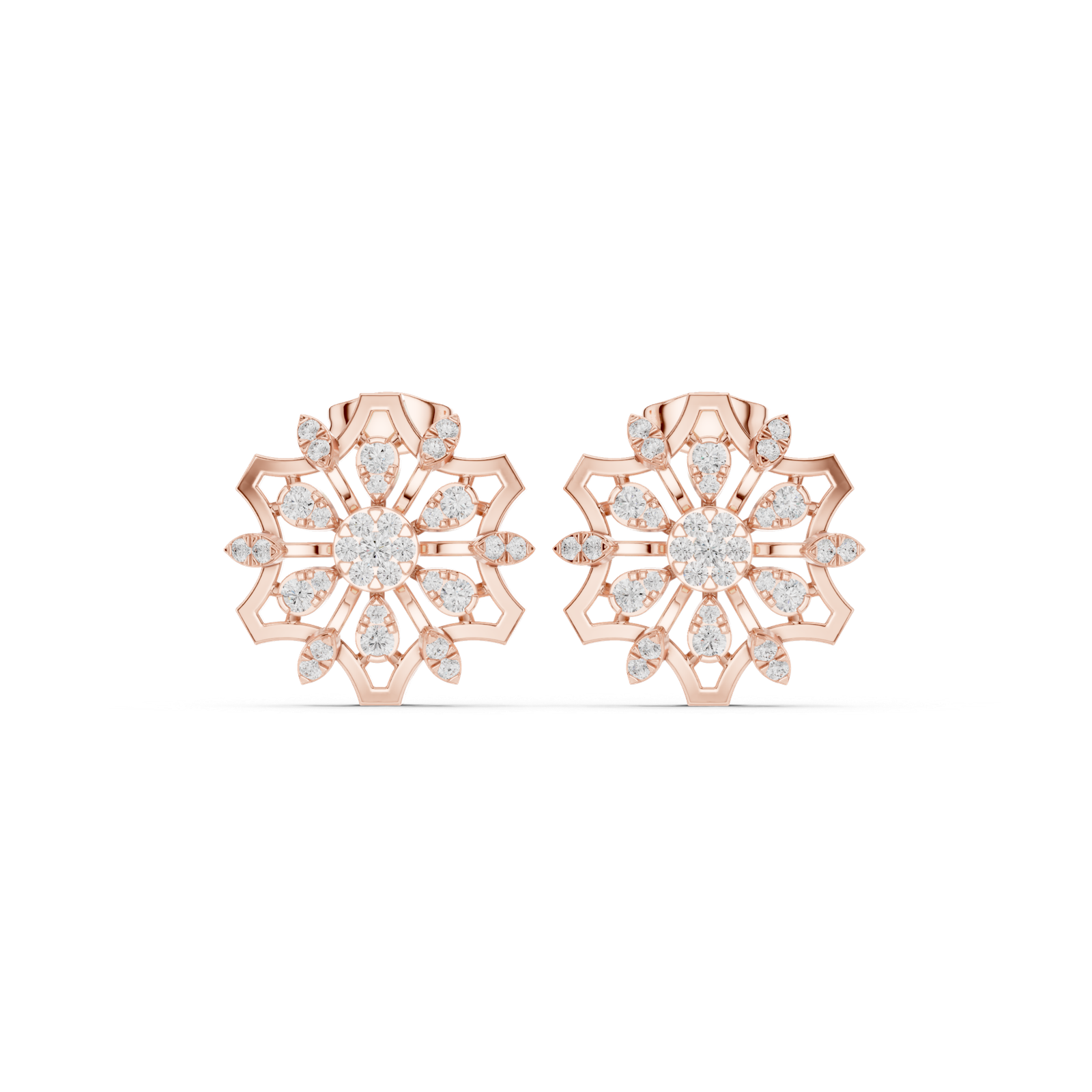 Certified Lab Grown Diamond Gold Earring 0.66 Cts Round Cut ER-10016