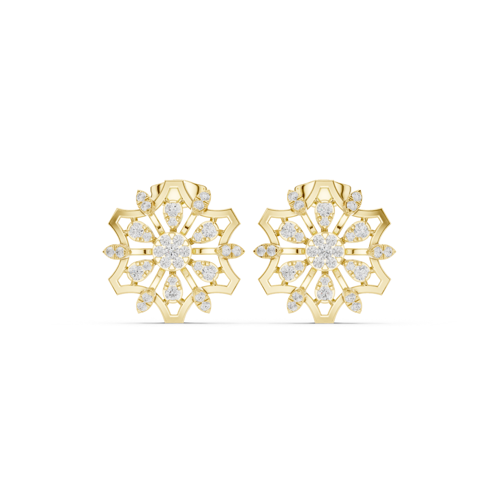 Certified Lab Grown Diamond Gold Earring 0.66 Cts Round Cut ER-10016