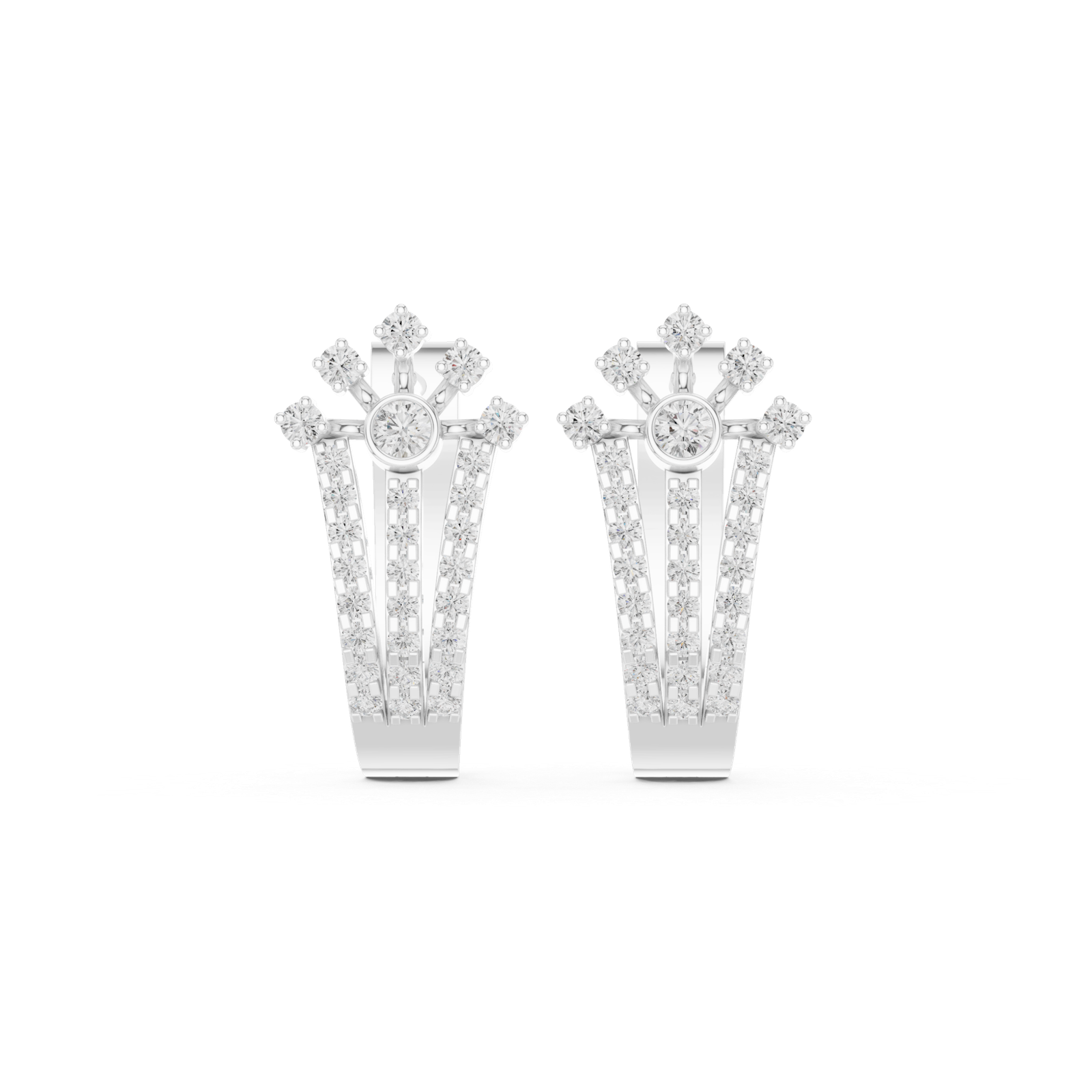 Excellent Lab Grown Diamond Gold Earrings 0.60 Cts Round Cut ER-10021