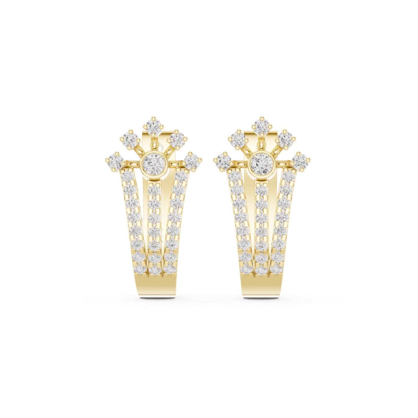 Excellent Lab Grown Diamond Gold Earrings 0.60 Cts Round Cut ER-10021