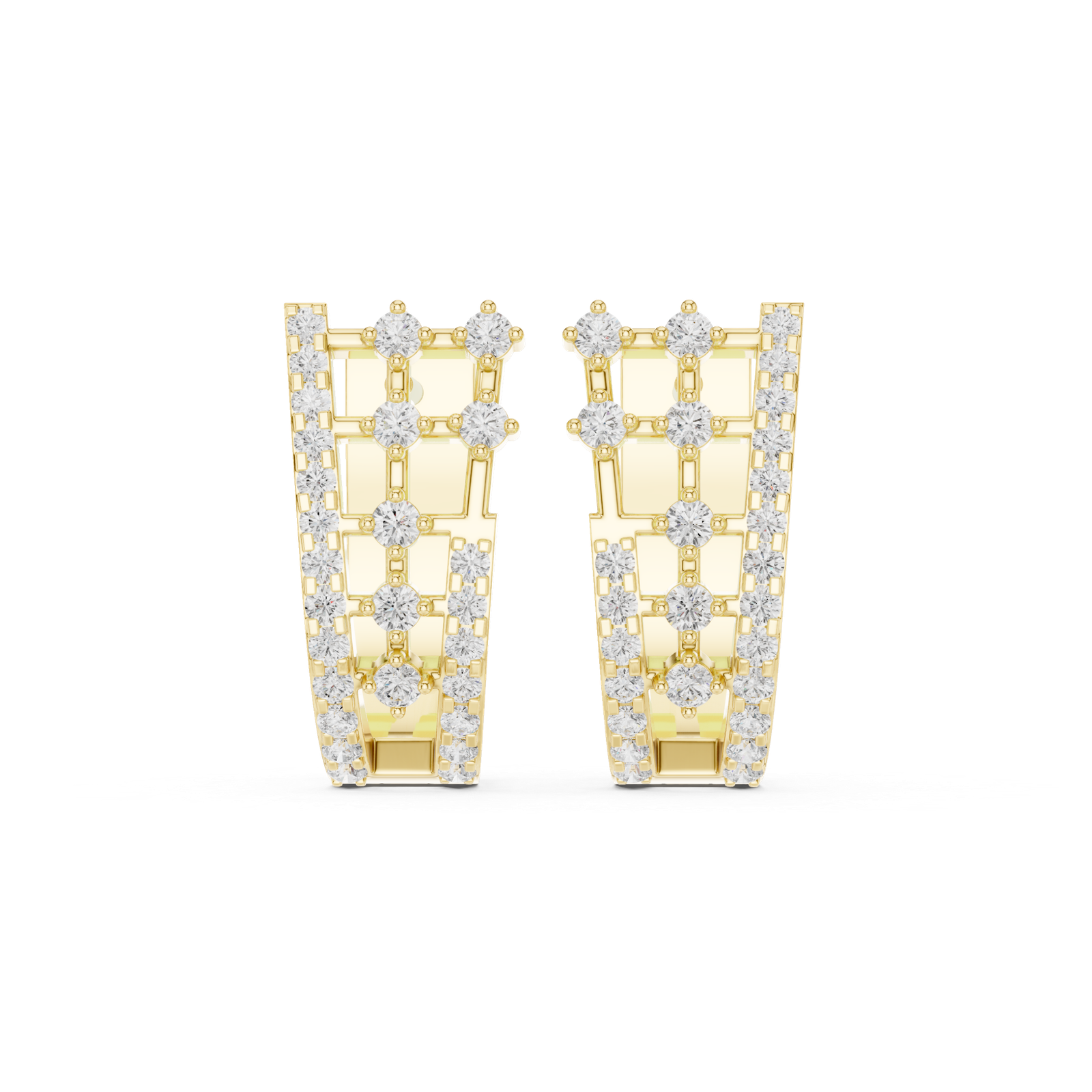 Elegant Lab Grown Diamond Gold Earrings 0.63 Cts Round Cut ER-10026