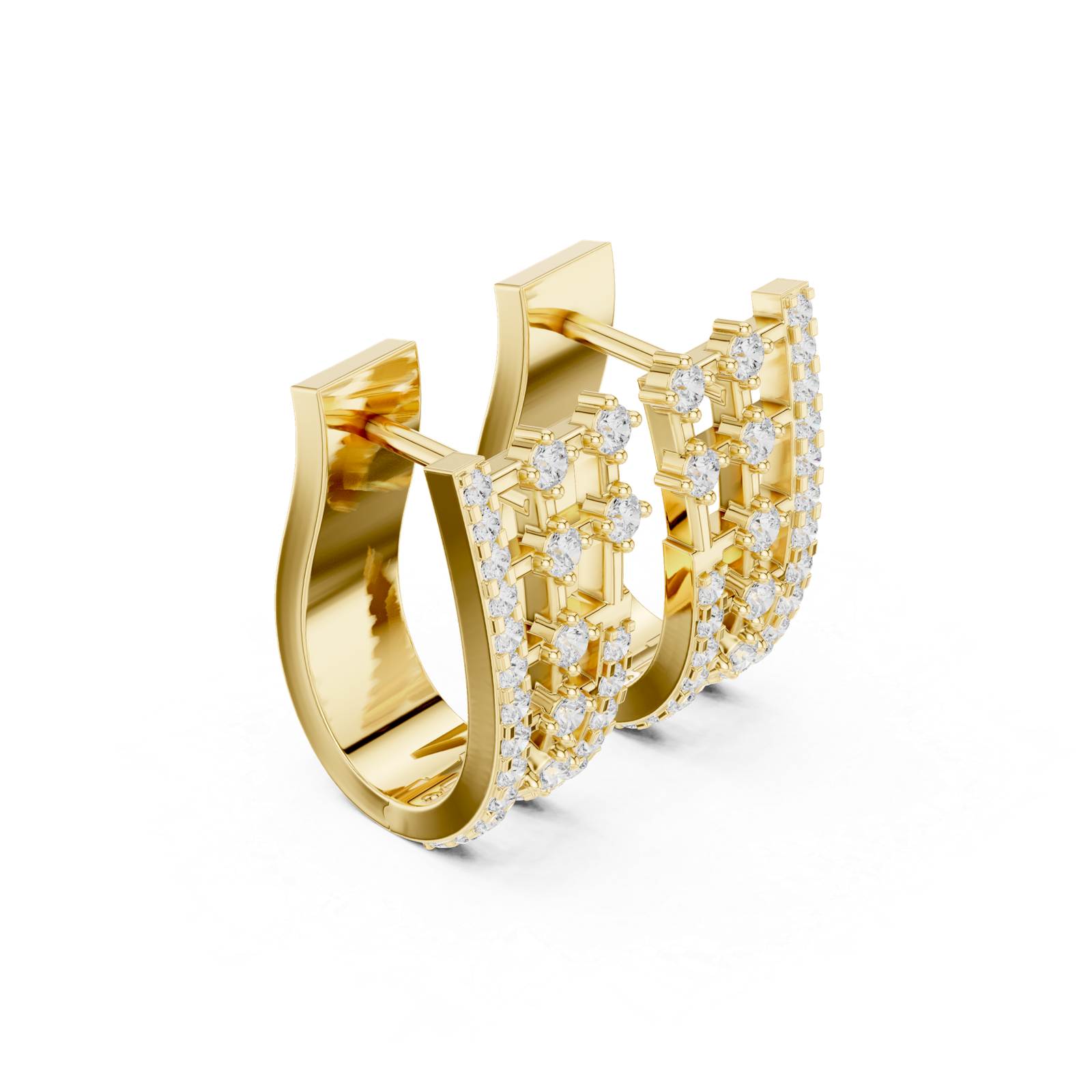 Elegant Lab Grown Diamond Gold Earrings 0.63 Cts Round Cut ER-10026