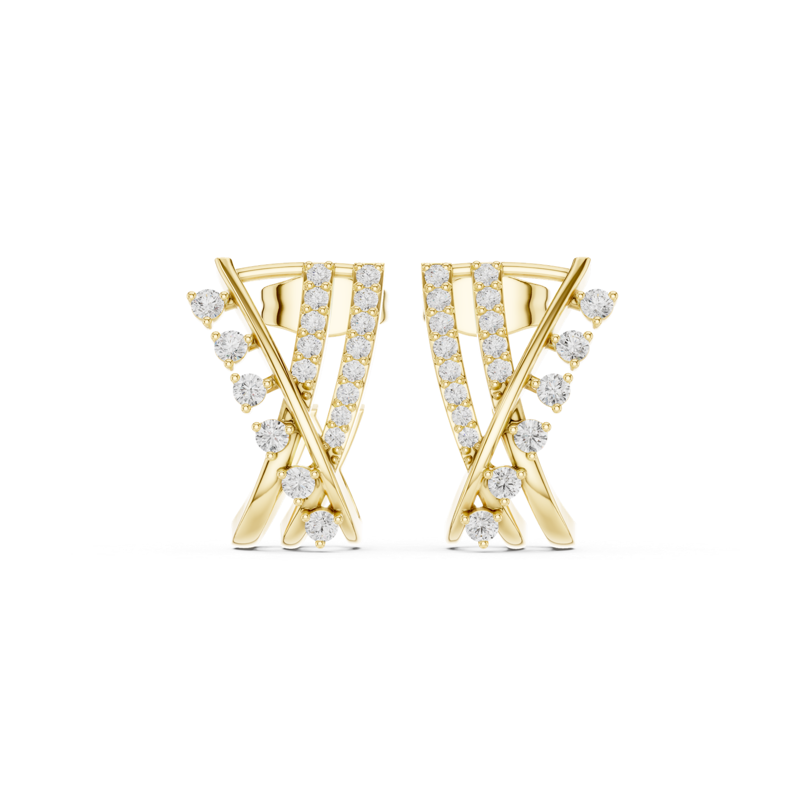 Elegant Lab Grown Diamond Gold Earrings 0.38 Cts Round Cut ER-10039