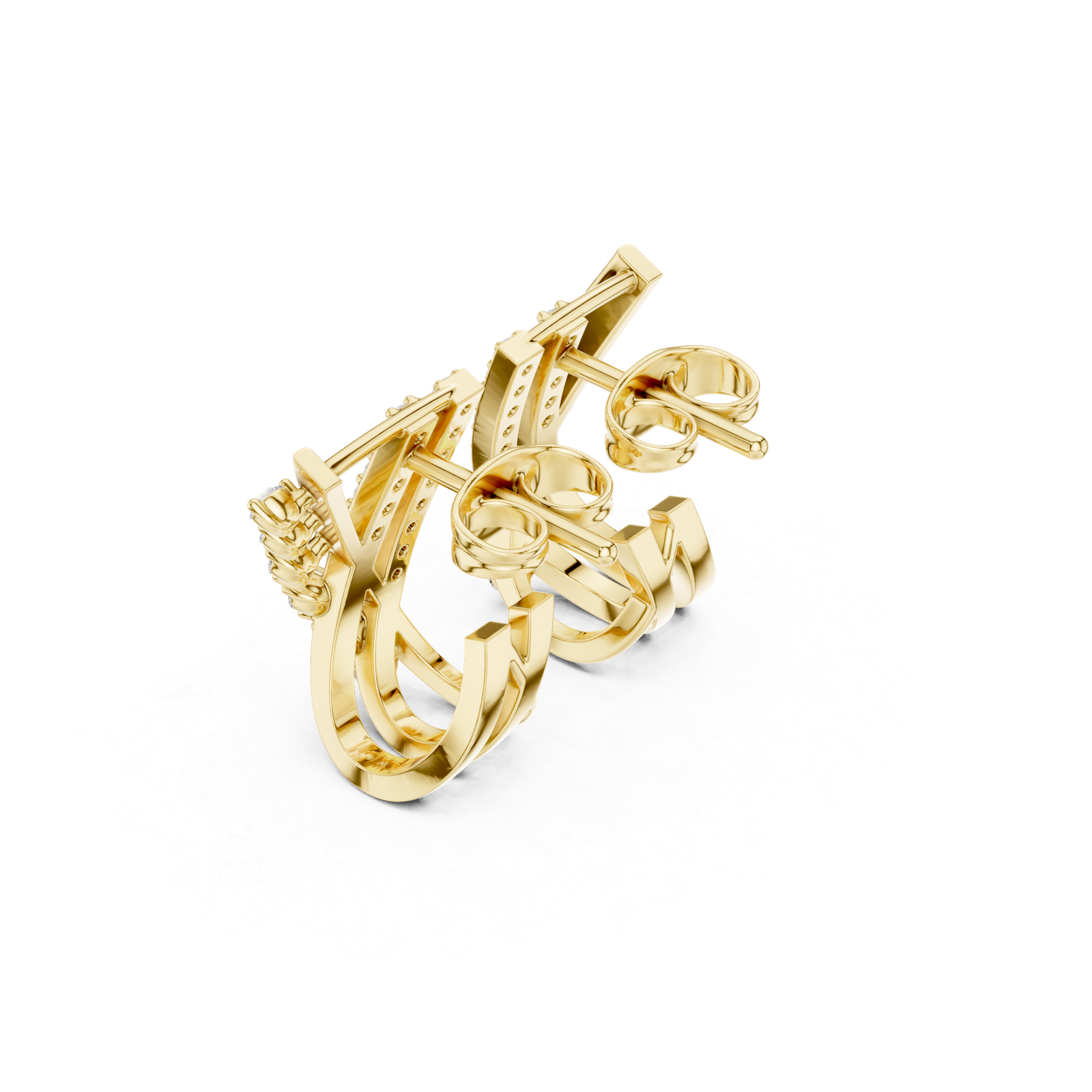 Elegant Lab Grown Diamond Gold Earrings 0.38 Cts Round Cut ER-10039