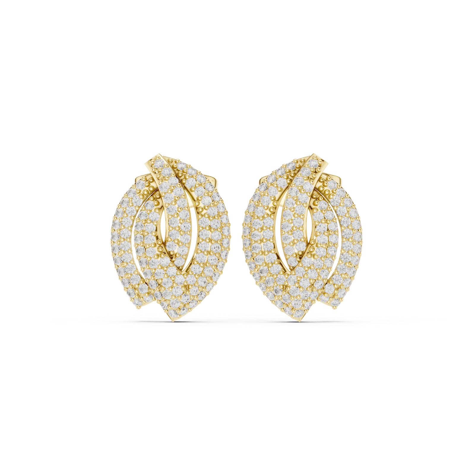 Beautiful Lab Grown Diamond Gold Earrings 0.57 Cts Round Cut ER-10115