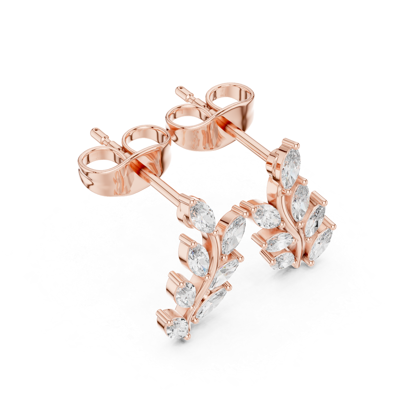 0.33 Cts Marquise Cut Lab Grown Diamond Gold Earrings ER-114