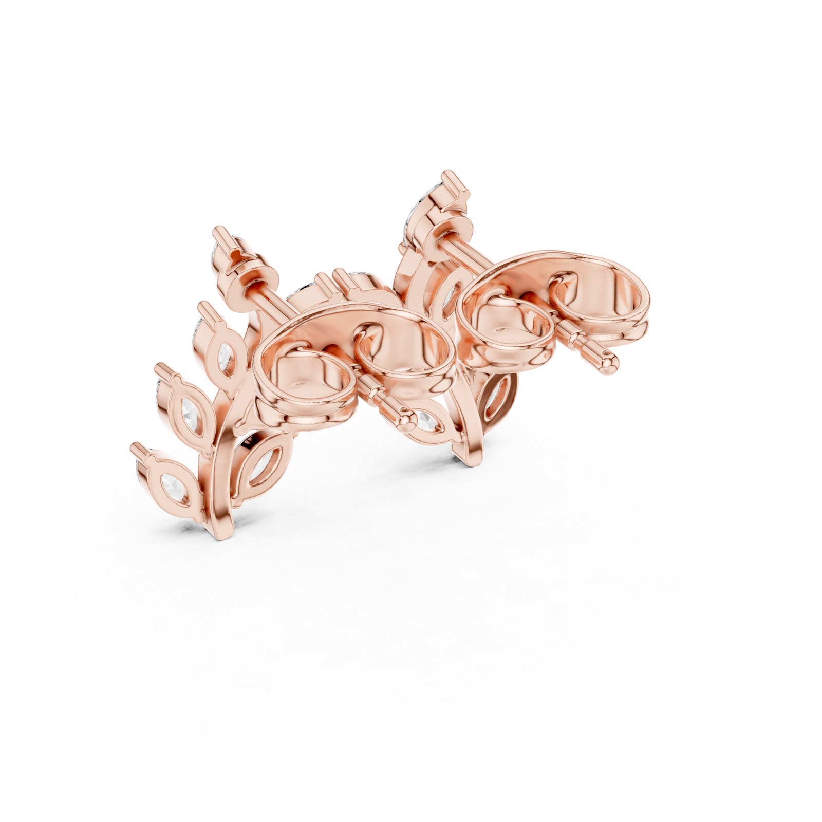 0.33 Cts Marquise Cut Lab Grown Diamond Gold Earrings ER-114