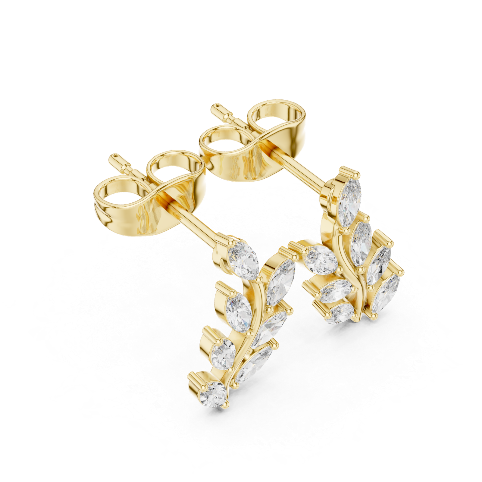 0.33 Cts Marquise Cut Lab Grown Diamond Gold Earrings ER-114