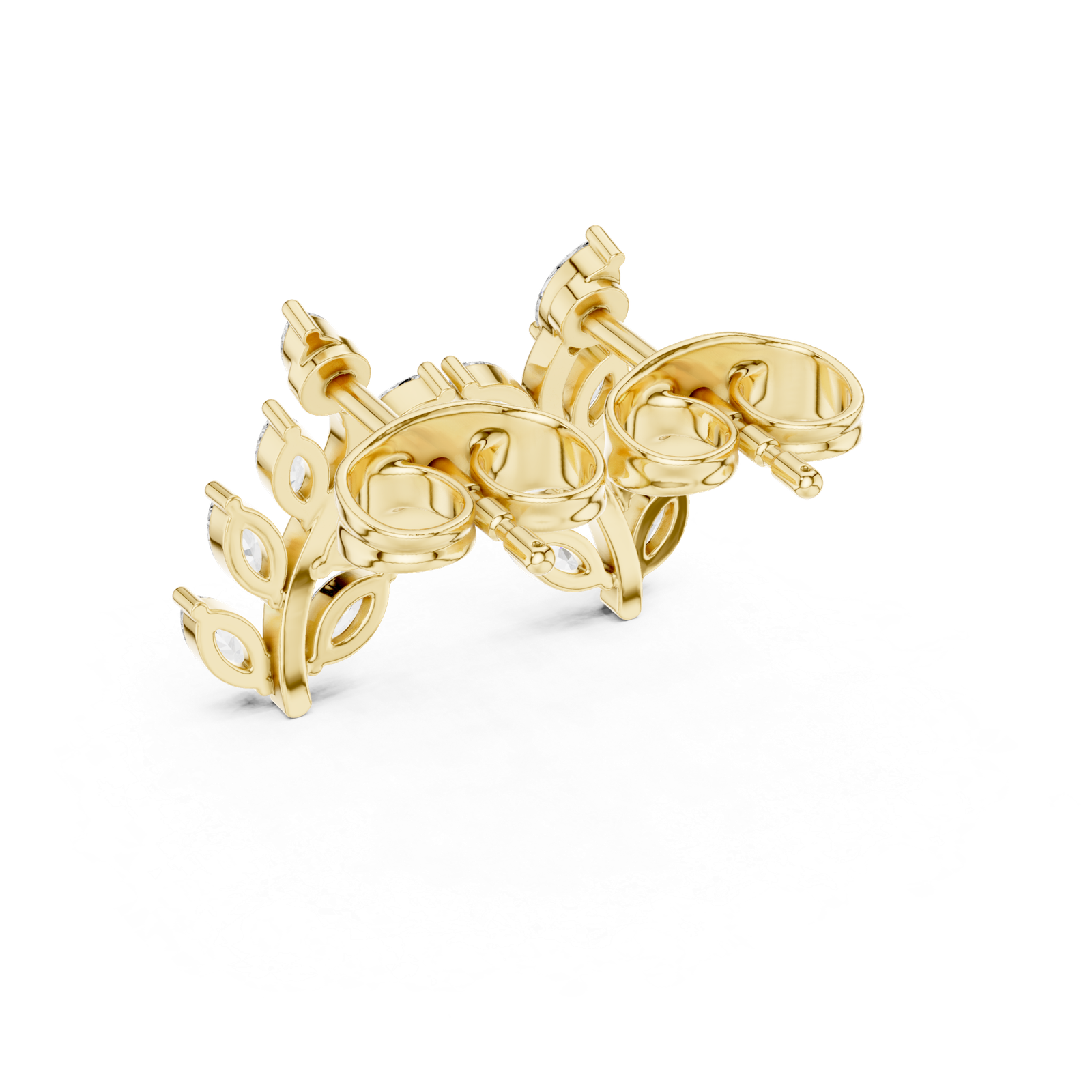 0.33 Cts Marquise Cut Lab Grown Diamond Gold Earrings ER-114