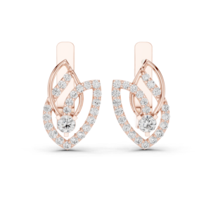0.54 Cts Round Cut Lab Grown Diamond Earrings Tops ER-13